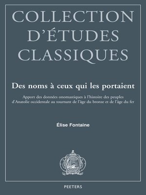 cover image of Des noms a ceux qui les portaient